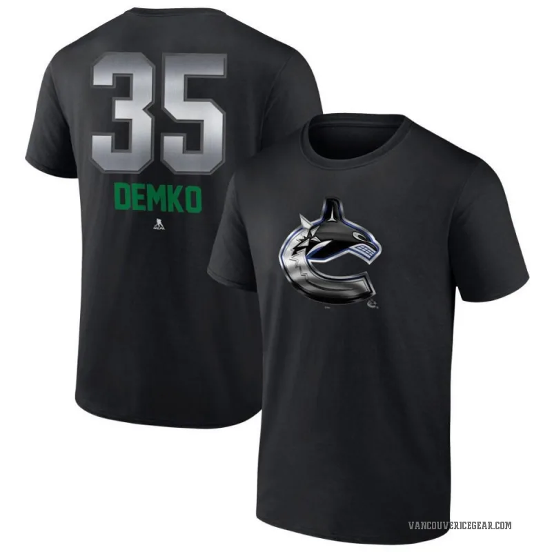 Thatcher Demko Men's Black Vancouver Canucks Midnight Mascot Logo T-Shirt