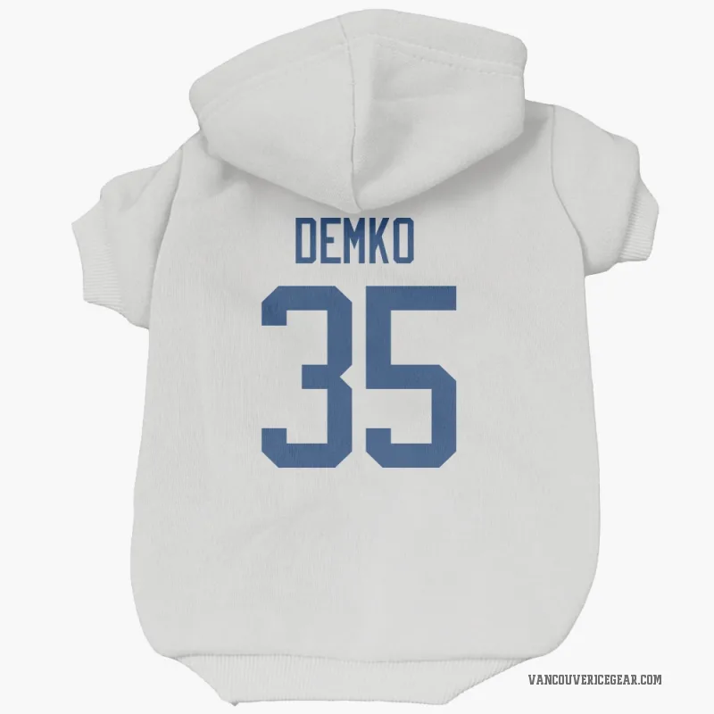 Thatcher Demko  White Vancouver Canucks  Cat & Dog Pet Hoodie