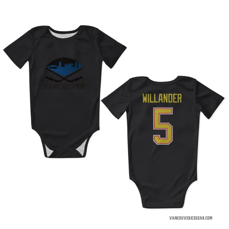 Tom Willander  Black Vancouver Canucks  Newborn & Infant Bodysuit