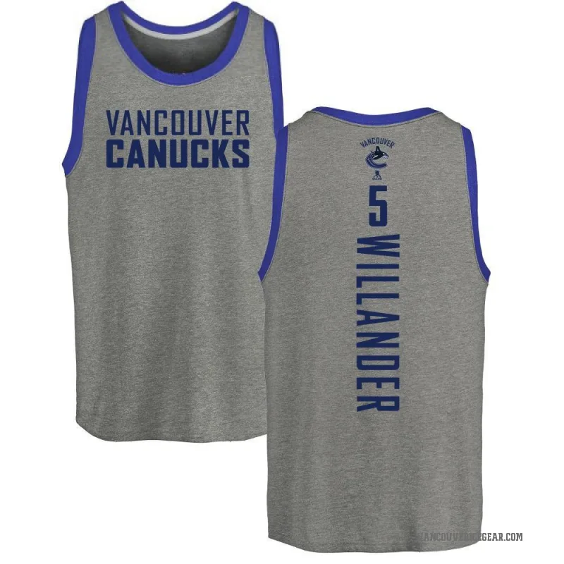 Tom Willander Men's Ash Vancouver Canucks Backer Tank Top -