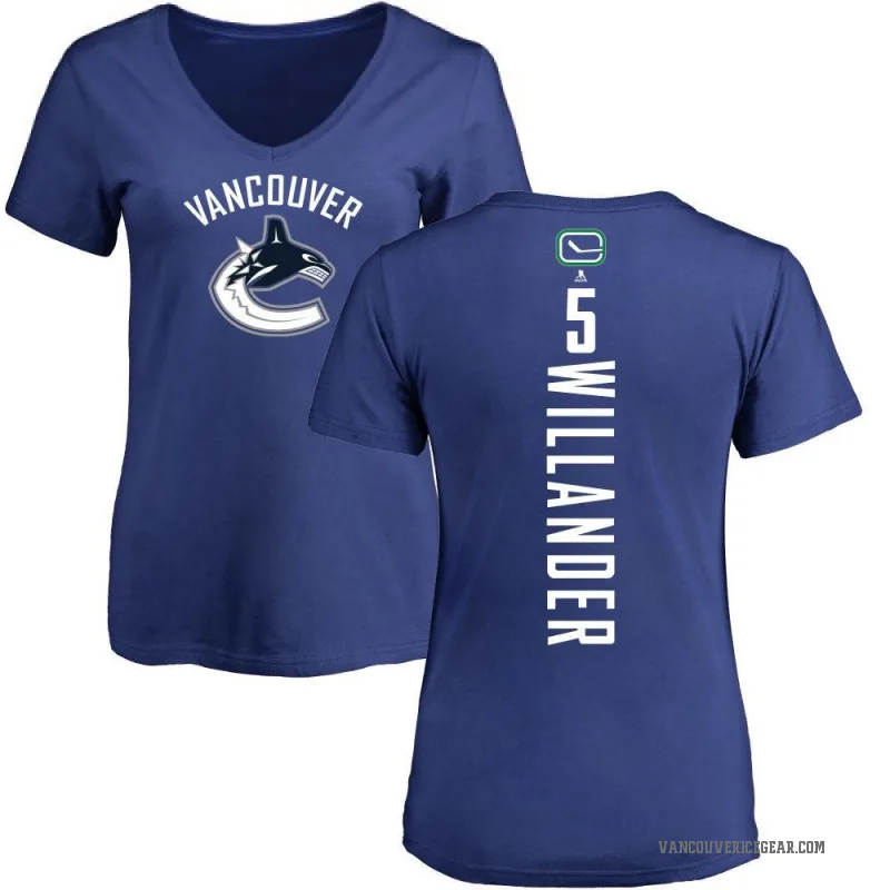 Tom Willander Women's Blue Vancouver Canucks Backer T-Shirt -