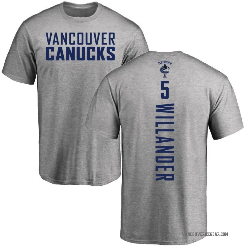 Tom Willander Youth Ash Vancouver Canucks Backer T-Shirt -