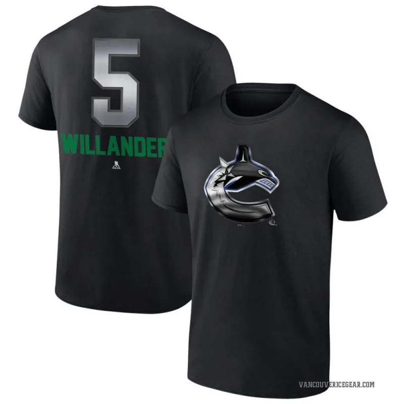 Tom Willander Youth Black Vancouver Canucks Midnight Mascot Logo T-Shirt