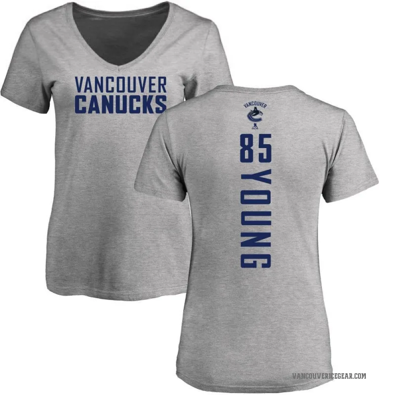 Ty Young Women's Ash Vancouver Canucks Backer T-Shirt -