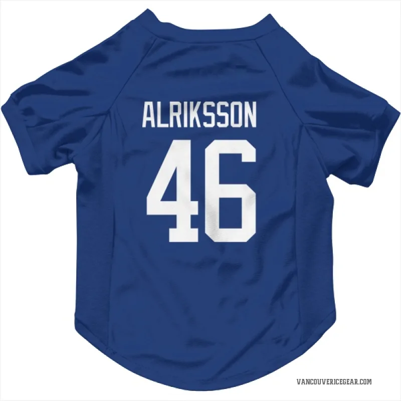 Vilmer Alriksson  Blue Vancouver Canucks  Cat & Dog Pet Jersey