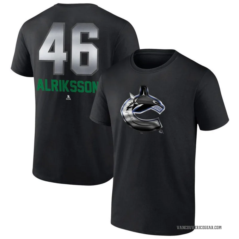 Vilmer Alriksson Men's Black Vancouver Canucks Midnight Mascot Logo T-Shirt