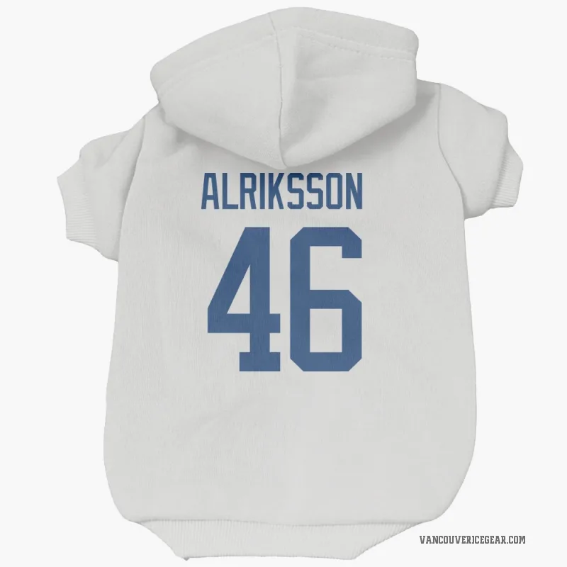 Vilmer Alriksson  White Vancouver Canucks  Cat & Dog Pet Hoodie