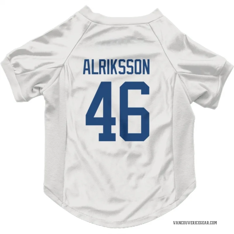 Vilmer Alriksson  White Vancouver Canucks  Cat & Dog Pet Jersey