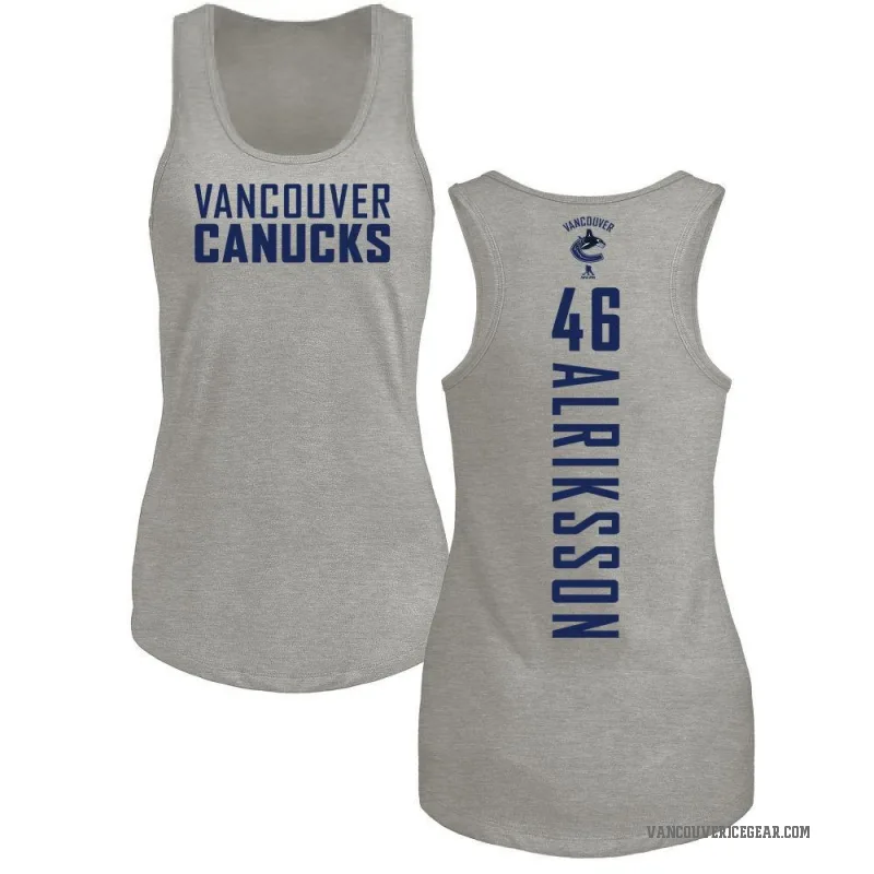 Vilmer Alriksson Women's Ash Vancouver Canucks Backer Tank Top -