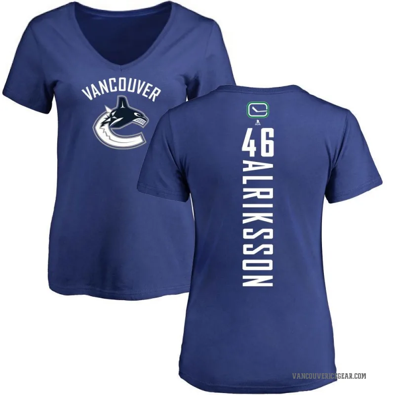 Vilmer Alriksson Women's Blue Vancouver Canucks Backer T-Shirt -