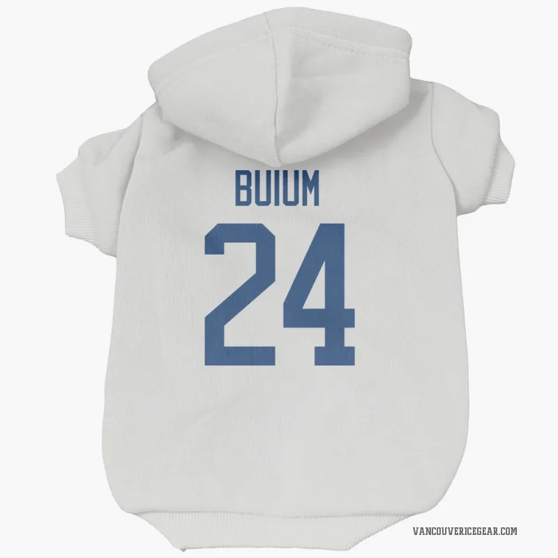 Zeev Buium  White Vancouver Canucks  Cat & Dog Pet Hoodie