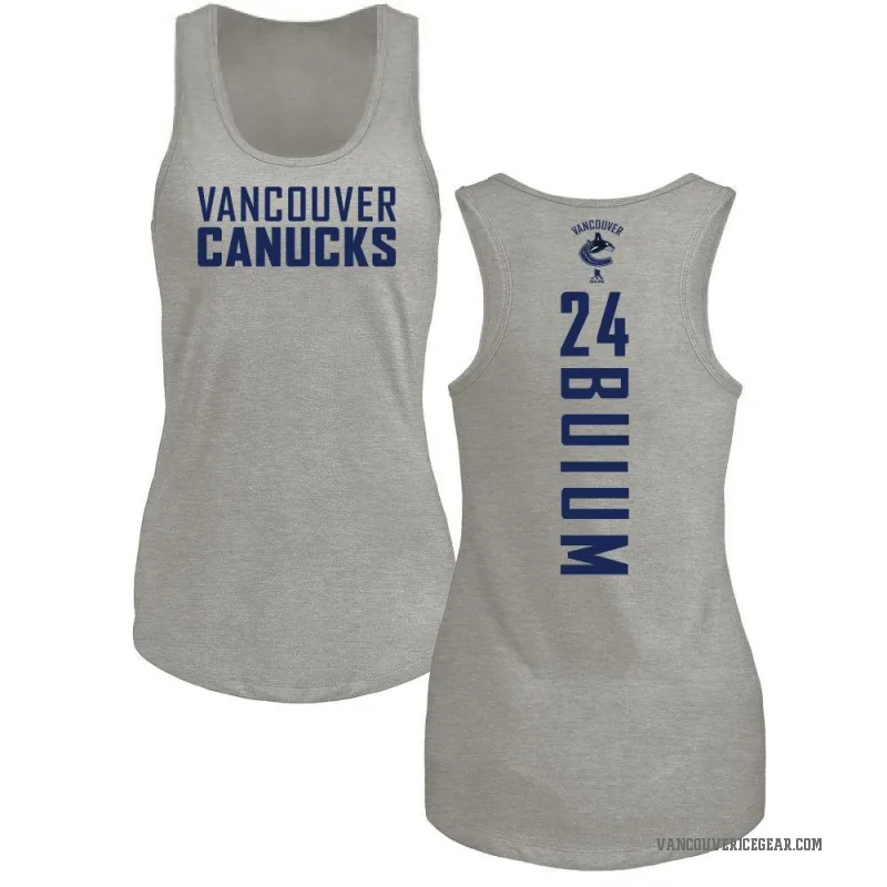 Zeev Buium Women's Ash Vancouver Canucks Backer Tank Top -